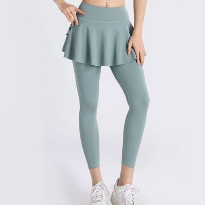 Ksa- Legging Sport Rok Dua Layer Kantong Olahraga Senam Gym Fitness Wanita 426