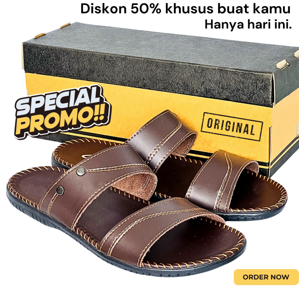 Sandal Pria Alas Kaki Remaja Jahitan Rapi Awet Slipon Srandal Fashion Cowok Hampers Srendal Lelaki K