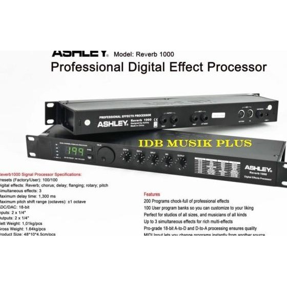 Efek Vokal Ashley Reverb1000 / Reverb 1000 Garansi Resmi IQB