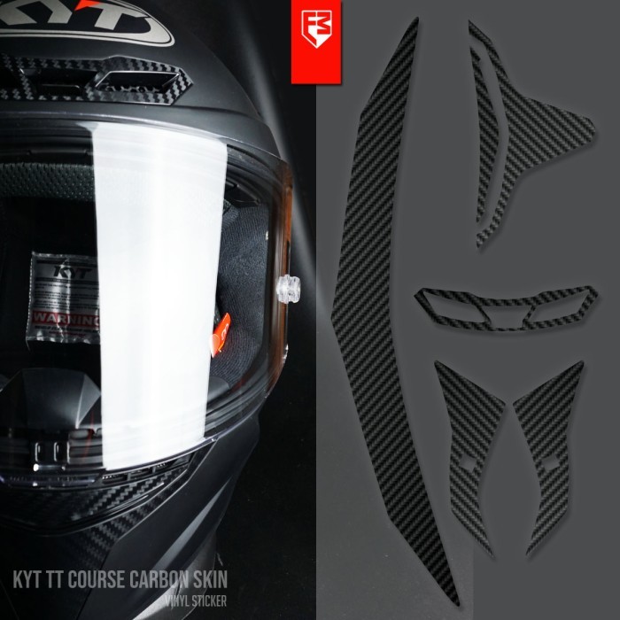 STICKER SET CARBON SKIN HELM KYT TT COURSE