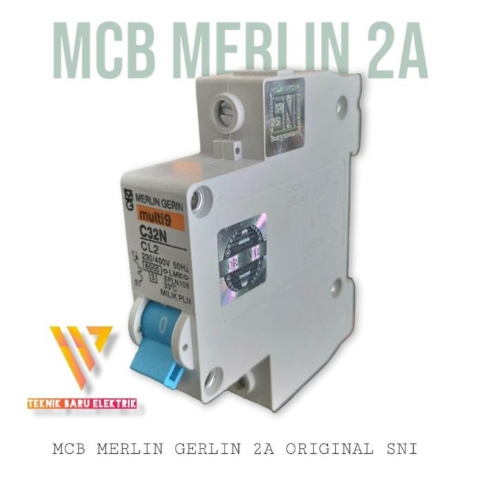 MCB MERLIN GERLIN 2A 4A 6A SNI ORI HOLOGRAM SPLN PLN BENSER 450WATT