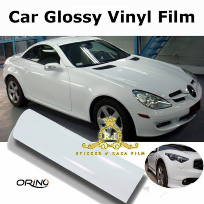 [LEBAR 122CM] STICKER PUTIH GLOSSY SKOTLET MOBIL MOTOR CAR WRAPPING
