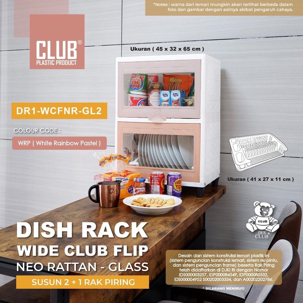 RAK PIRING KACA CLUB FLIP - TEMPAT PENYIMPANAN MAKANAN DR1 WCFNR RAK CHIKI RAK GELAS RAK PIRING PREM