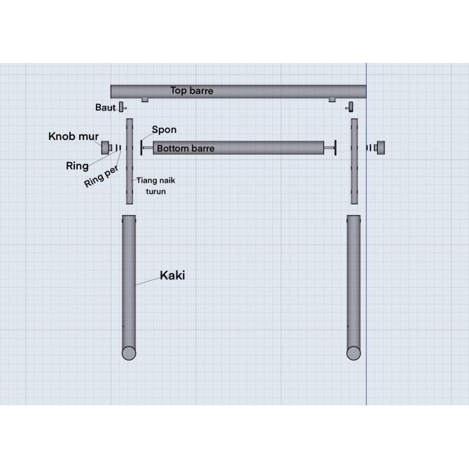 Ballet Barre Besi Pegangan Latihan Ballet Adjustable dan Kokoh