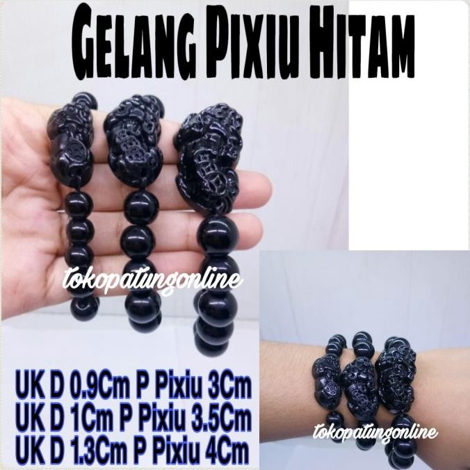 

Ready Gelang Pixiu Hitam Batu Natural