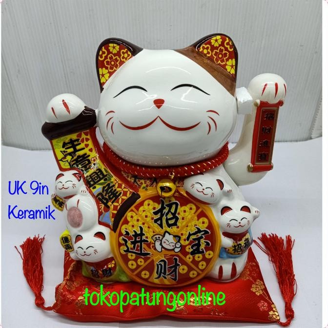 

Ready Kucing Maneko neki Keramik 9in Anak
