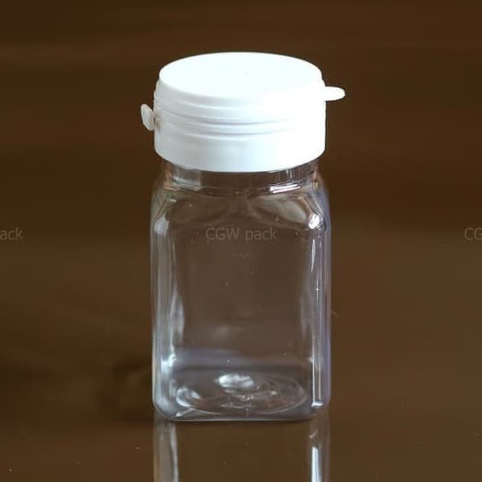 PROMO Botol 30 Kapsul PET plastik kotak bulat bening putih obat wadah capsul