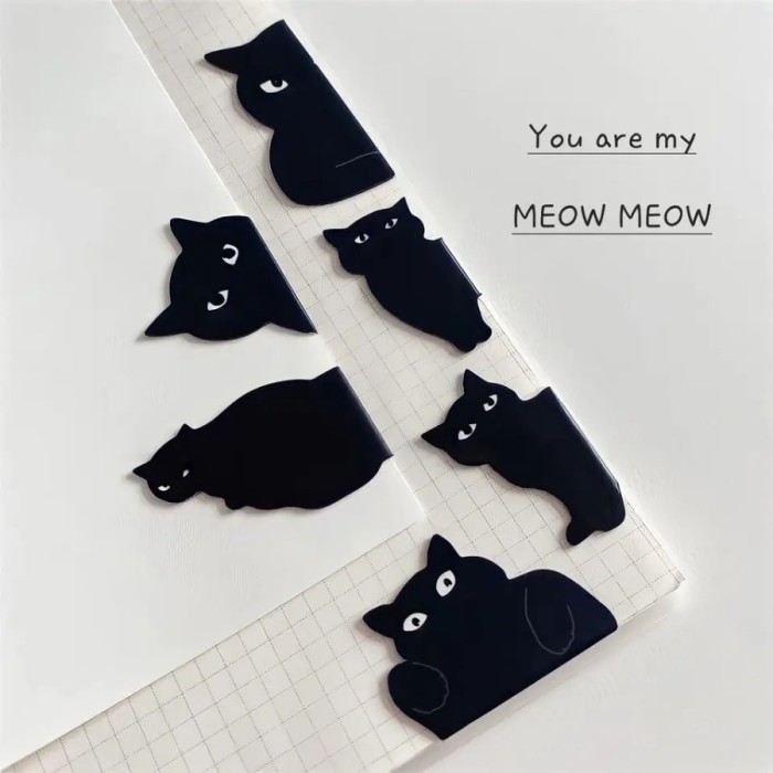 

Andra - 1 Set Bookmark Black Cat Magnet Pembatas Buku Kucing