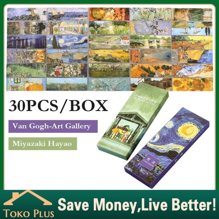 

Andra - 30Pcs/Set Pembatas Buku Van Gogh Desain Miyazaki Hayao / Van Gogh