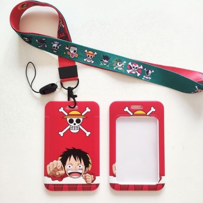 

Andra - Id Card Holder Name Tag Lanyard / Kalung Wadah Kartu Identitas Anime One Piece Luffy Zoro
