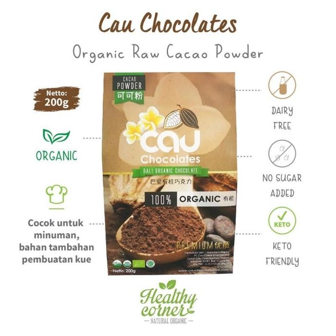 

Ready Organic Cacao Powder Kakao Bubuk 200 gr - Cau Chocolates