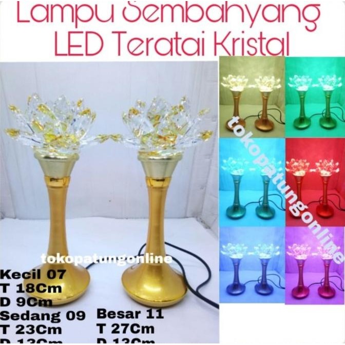 

Ready Lampu LED Teratai Sembahyang Kristal Premium Kecil