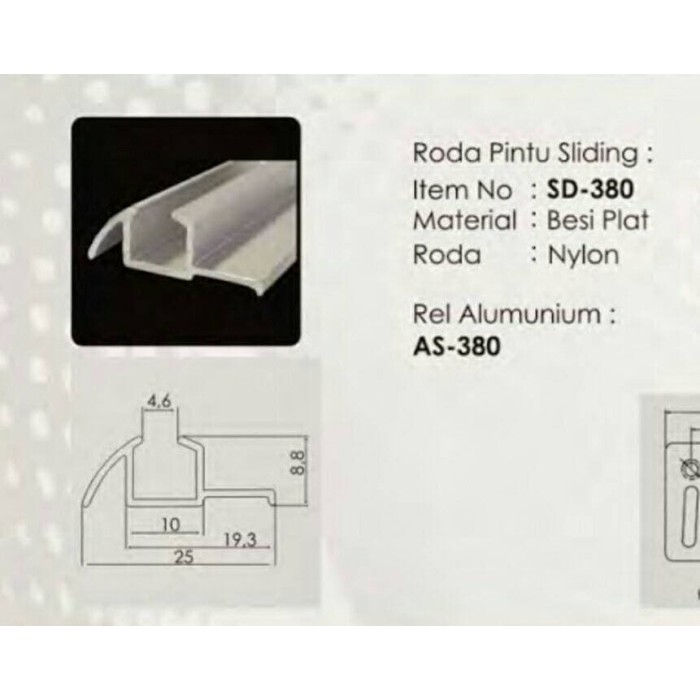 Tebaru Rel Aluminium Pintu Sliding 380 Untuk Lemari Pintu Geser Cabinet Dapur Berkualitas