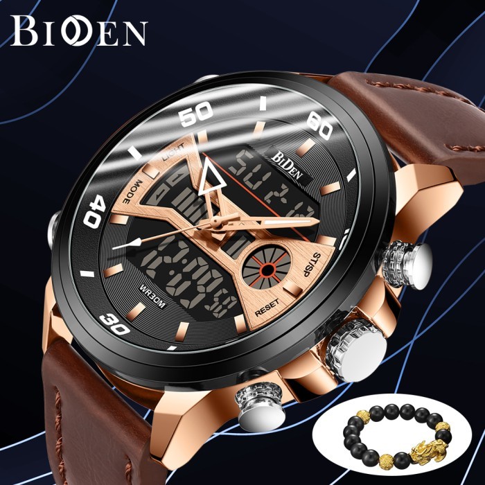 [READY STOK] Jam Tangan BIDEN pria Fashionable multi-function outdoor sports jam - brown-1934 F4N17
