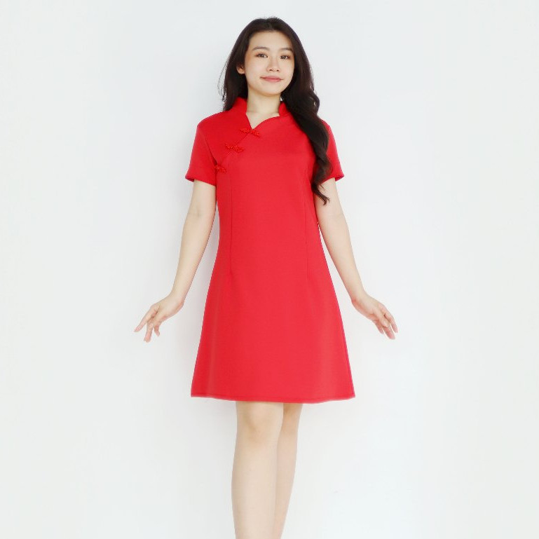 Baju Imlek Wanita Tahun 2025 Longdress Ceongsam Modern Dres Hari Raya Cina Mewah Dress Chongsam Pere