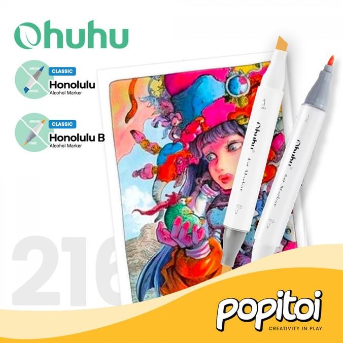

Sale Ohuhu Honolulu 216 Color Dual Tip Brush Fine Chisel Alcohol Art Marker