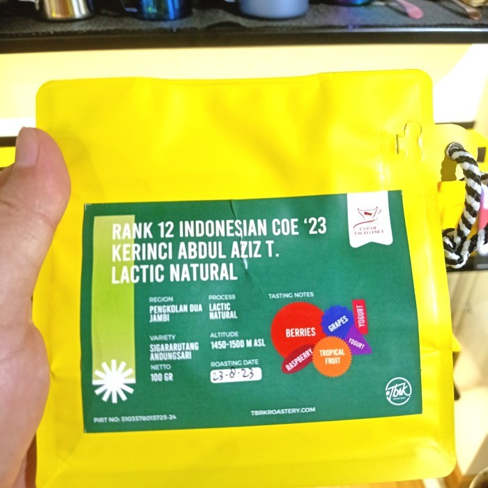 

COE Indonesia 2023 Rank 12 Kerinci Lactic Natural