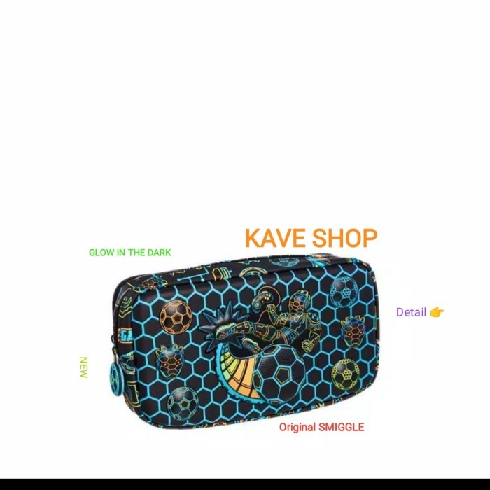 

SMIGGLE PENCIL CASE SOCCER (GLOW IN THE DARK) - ORIGINAL SMIGGLE