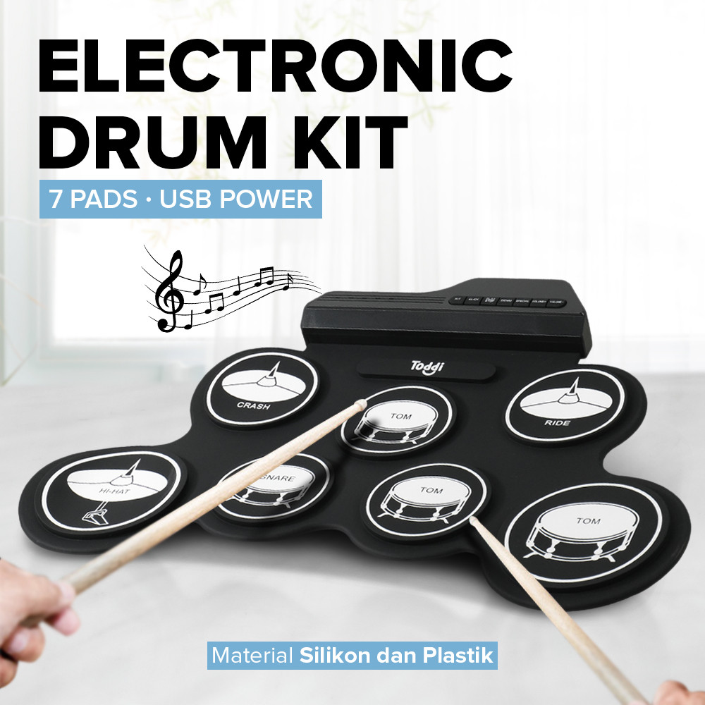 

- Toddi Electronic Digital Drum Kit 7 Pads Folding USB Power - G3002 -
