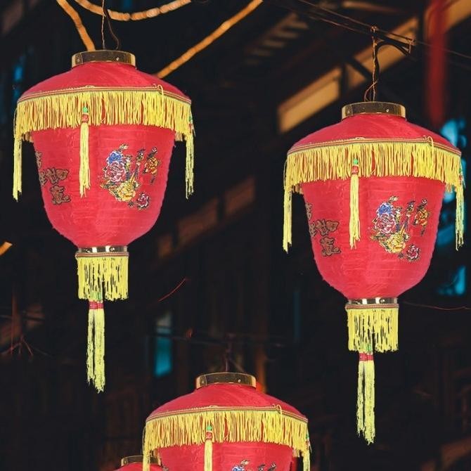

@=@=@=@=] 2pcs lampion imlek topi bungan mewah 12 inch 30cm