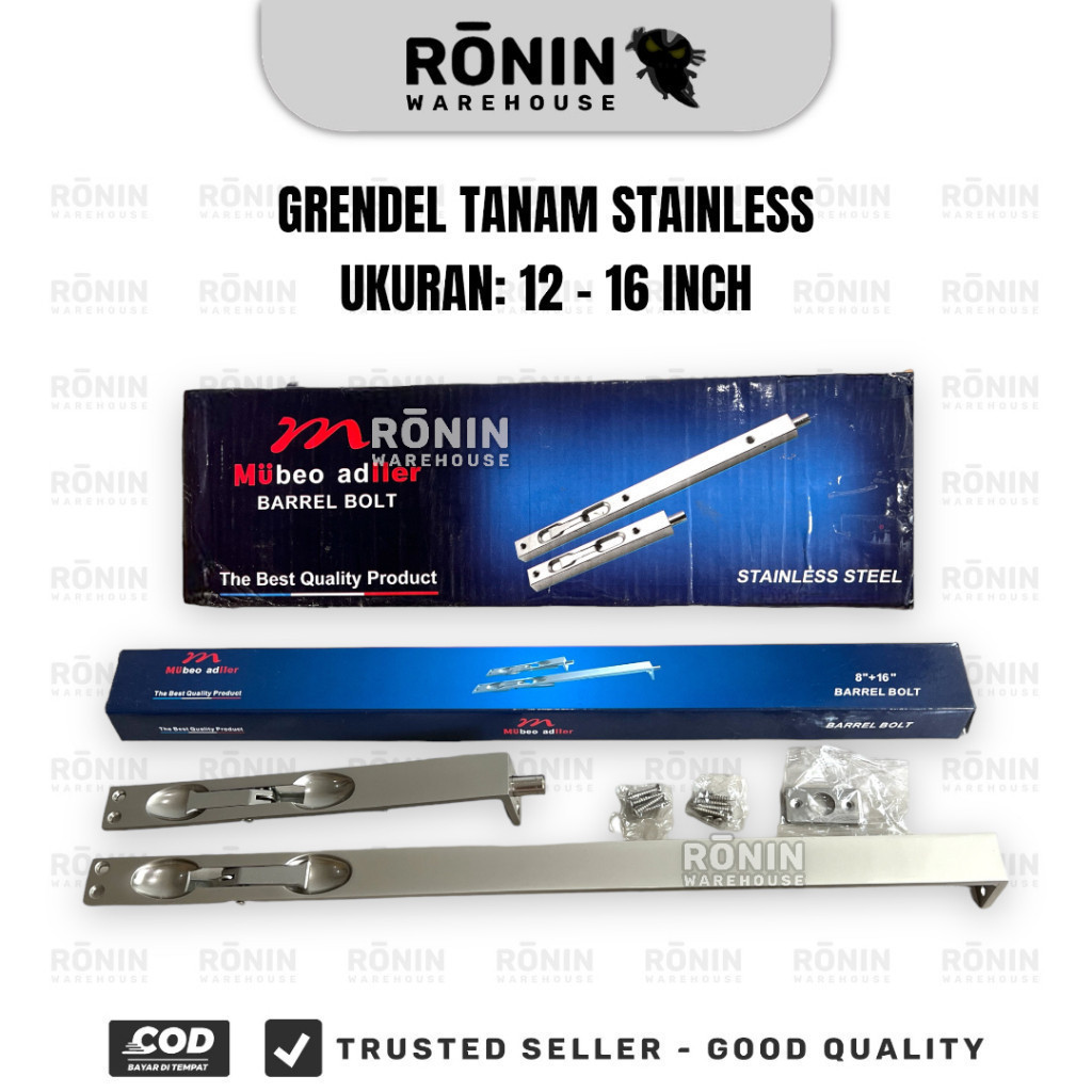 MULLER Grendel Tanam Stainless 12 16 inch Selot Slot Pintu Flush Bolt