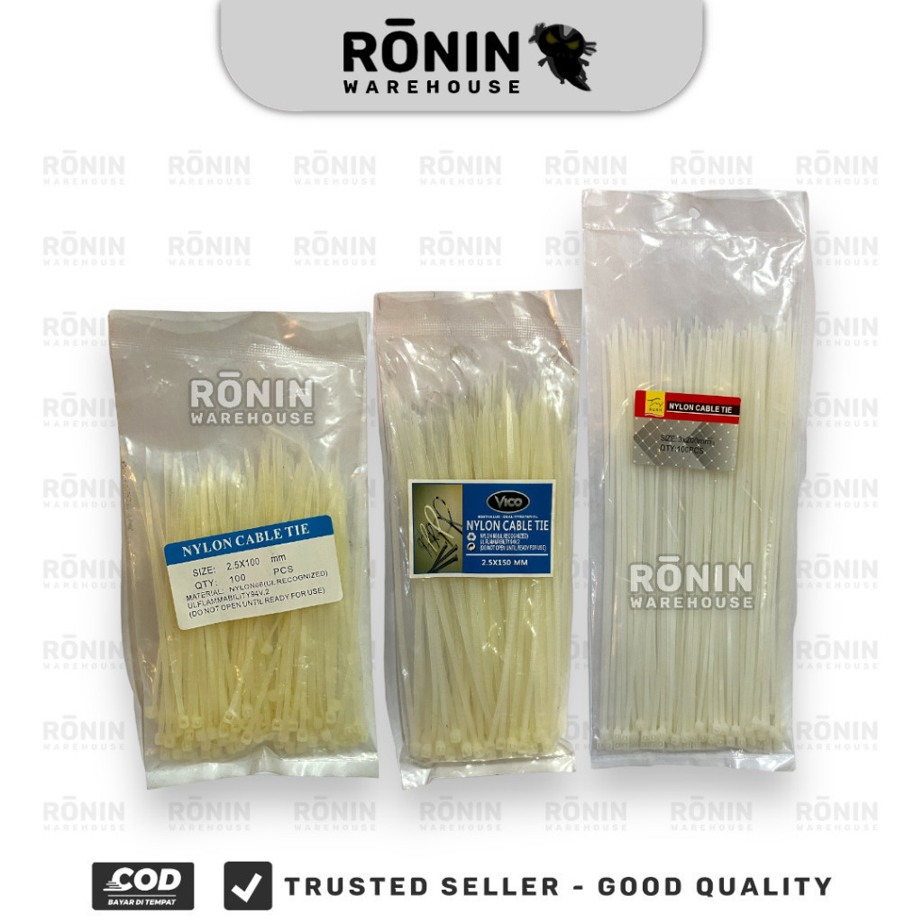 

Kabel Ties Hitam Putih 10 15 20 25 30cm Cable Tie Pengikat