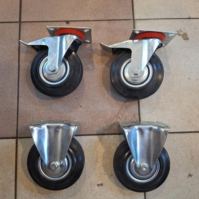 Roda Etalase 5 Inch / Roda Troli / Roda Karet 1Set ( 2Rem 2Mati ) B77S