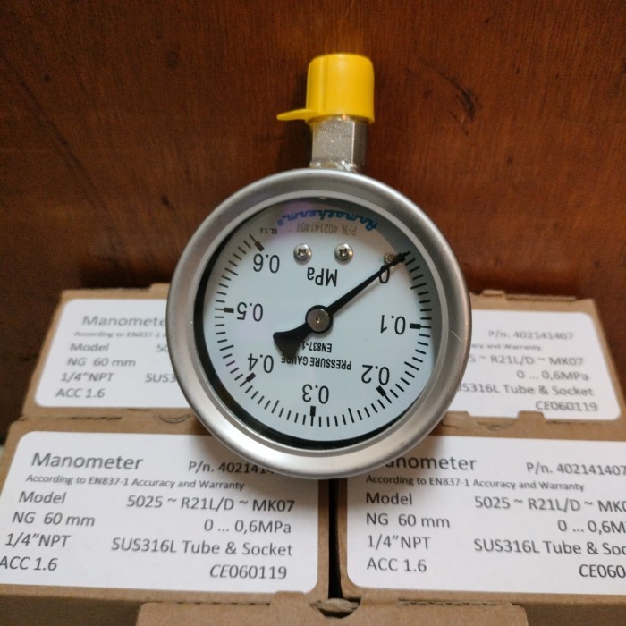 Favoritku!!- Pressure Gauge Size 21/2 , Range 0-0,6 Mpa