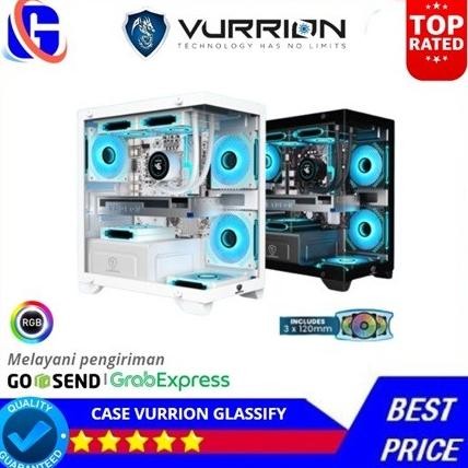 TERBARU - VURRION GAMING CASE GLASSIFY FREE 3 FAN RGB - CASSING