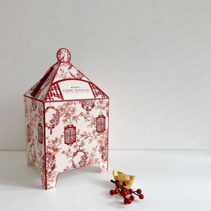 Buruan serbu] Kardus 2 Toples Cookies 500gr Imlek Box Gong Xi  Packaging Hampers CNY