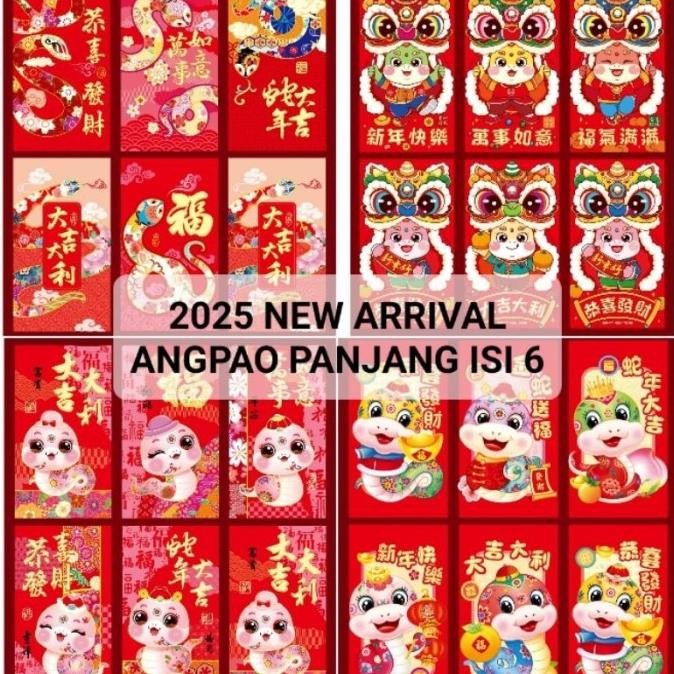 

langsung order saja] NEW Angpao Imlek 2025 Angpao Ular Panjang isi 6 Angpau Imlek Merah Murah Amplop Sincia Murah Ampau Harga Grosir Termurah