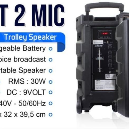 speaker Portable 12 inch Dat Dt1210Ft sound Aktif mic wireless Dt 1210