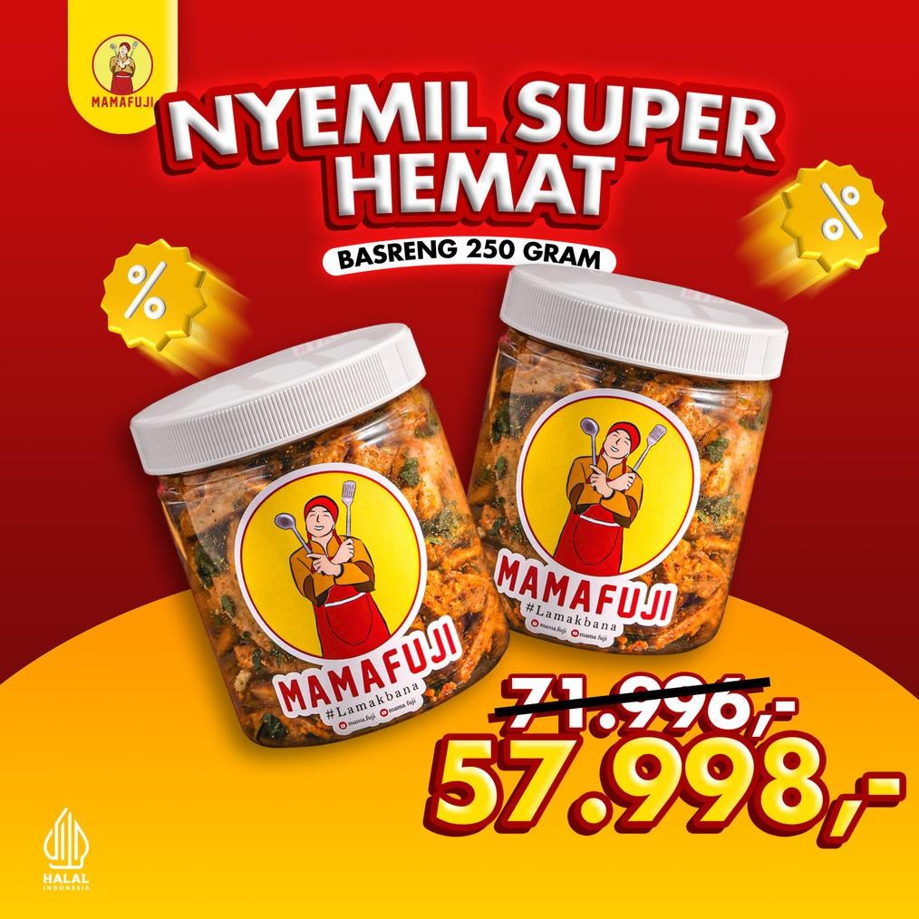

Mamafuji PAKET MURAH isi 2 Pcs Basreng Pedas Daun Jeruk 250gr