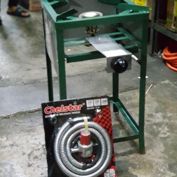 Kompor gas semawar otomatis kaki tinggi + selang gas regulator