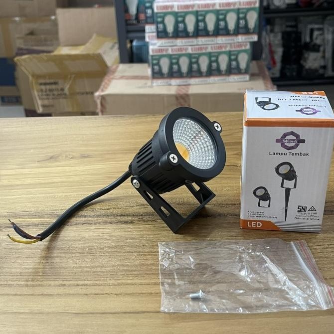 WANDI LED LAMPU TEMBAK 5 WATT WARM WHITE (KUNING) / LAMPU SOROT TAMAN