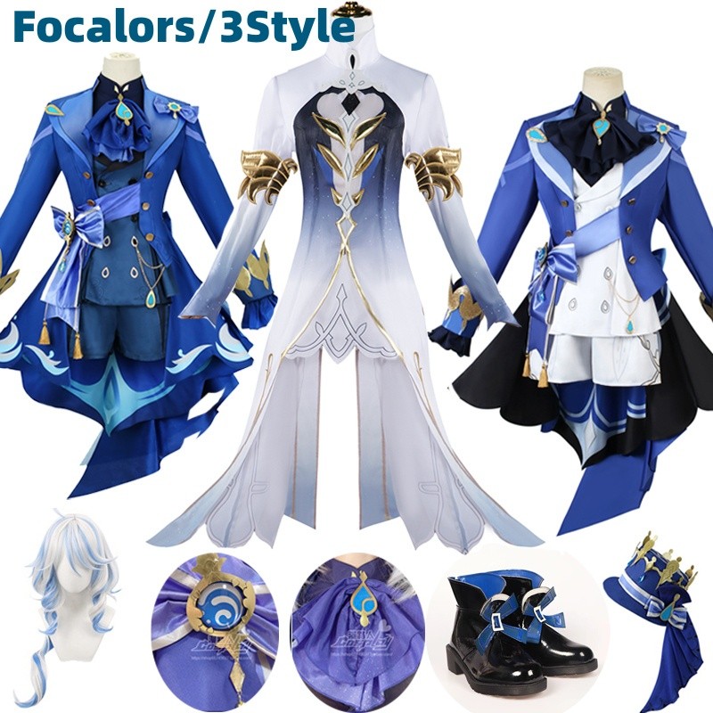 Kostum Cosplay Fontaine Furina Focalors Kostum Furina Genshin Kostum Cosplay Impact Furina Topi Sera