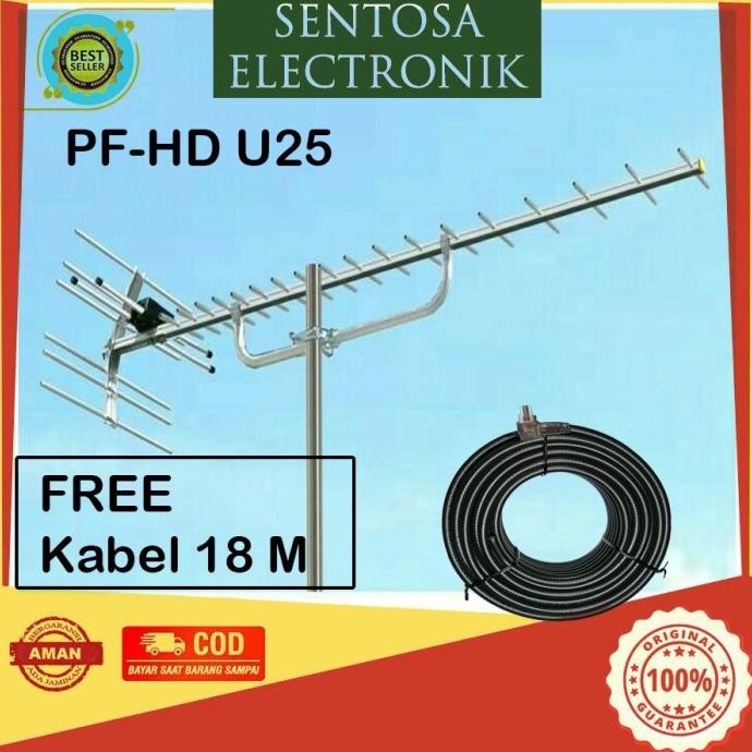 ANTENA DIGITAL/ANTENA LUAR DIGITAL PF HD-U25 - FREE Kabel 18 Meter