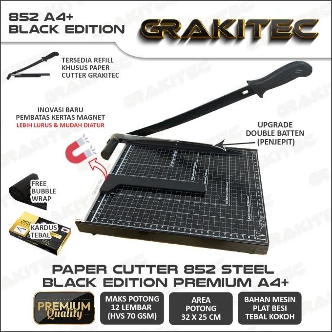 

Paper Cutter Premium Black A5 A4 B4 A3 829 Alat Potong Kertas Grakitec Original Dan Terpercaya