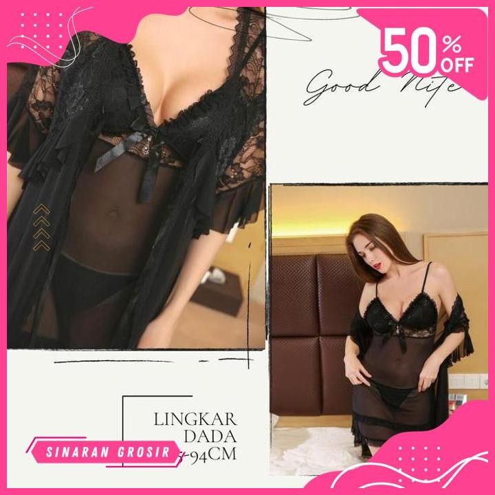 SINAR GROSIR SEXY / BAJU TIDUR SEXY TRANSPARAN / KIMONO SEXY WANITA - 932 PALING MURAH 