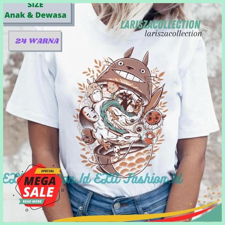 KAOS PREMIUM  BONEKA TOTORO STUDIO GHIBLI MIYAZAKI HAYAO MY NEIGHBOR TOTORO - T SHIRT KARTUN ANIMASI