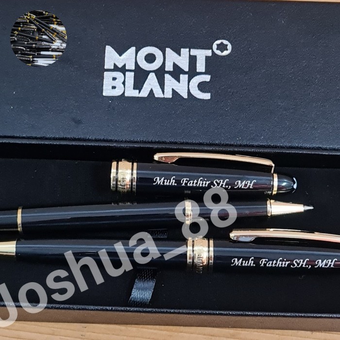

Pulpen Mont Bl4nC Misterstuk Bp/RB Couple Black Gold Bisa Ukir Nama Logo Sendiri