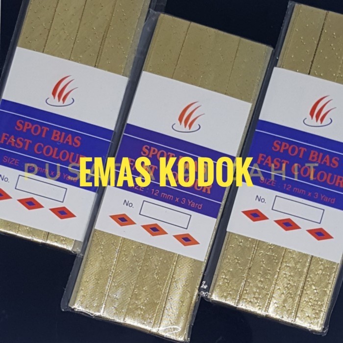 TERBARU BISBAN LISBAN PITA BIS POLOS SATIN EMAS PERAK GOLD SILVER SPOT BIAS