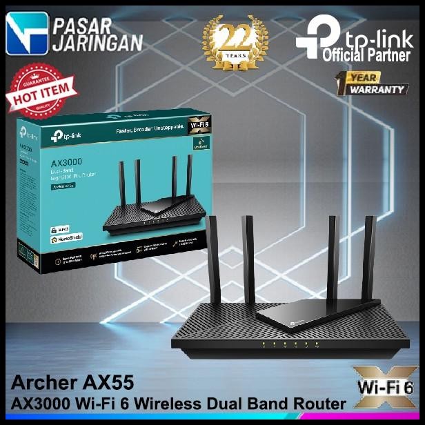 TP-LINK Archer AX55 AX3000 Dual Band Gigabit Wi-Fi 6 Router