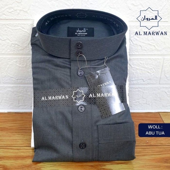 Jubah Pria JUBAH MARWAN/JUBAH HARAMAIN WOLL/ALHARAMAIN WOL/JUBAH SAUDI/JUBAH PRIA - abu tua, 54/22 5