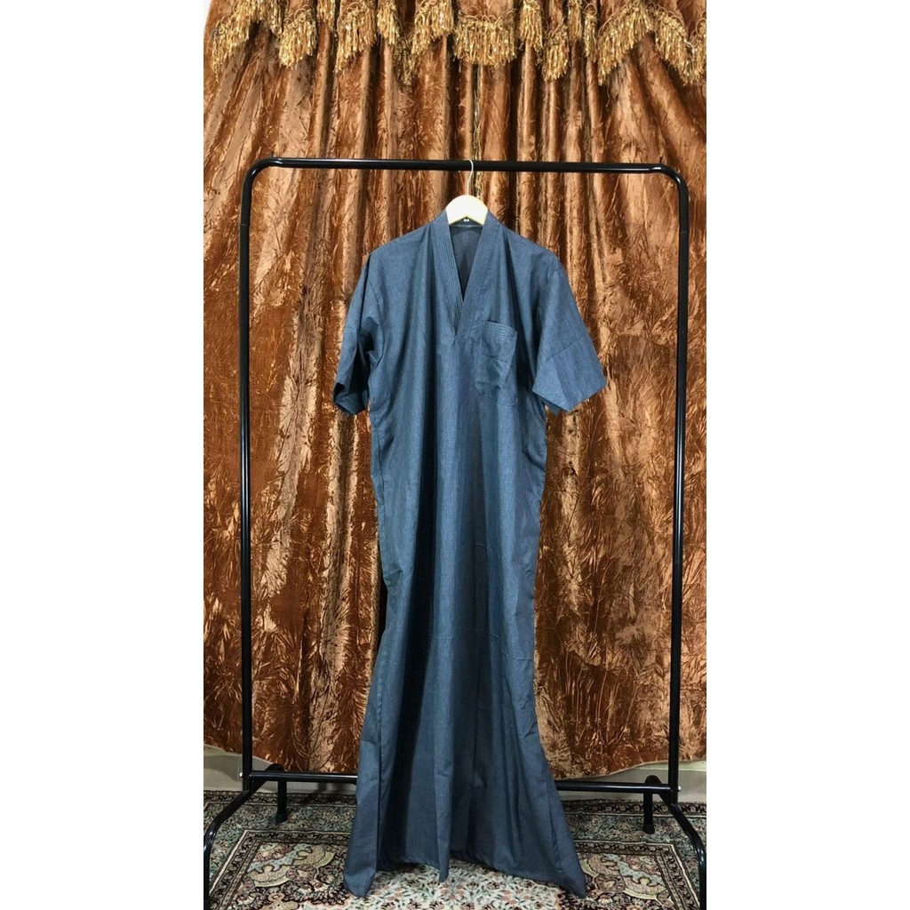 Jubah Pria PLS - Baju Jubah Gamis Sultan Pria Santai Lengan Pendek Saudi Maroko - PL-N, 62 termurah 