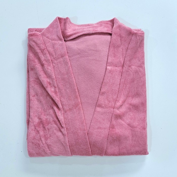 Jubah Pria Kimono Handuk Wanita / Pria Jumbo Polos Ld 125 Cm / Jubah Mandi Dewasa - Dusty Pink terla