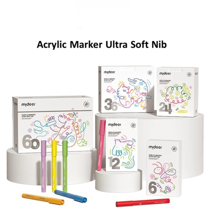 

TERBARU Mideer Acrylic Marker Ultra Soft Nib 24 Color BISA GRAB!