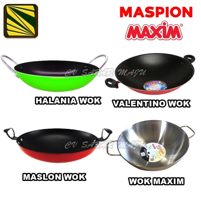 Terlaris Maxim Valentino Wok Wajan Teflon Anti Lengket Ukuran 30Cm Dan 36 Cm