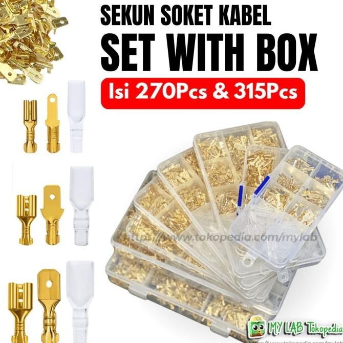 Skun Sekun Konektor Kabel Terminal Aki Listrik Insulated 315 Pcs
