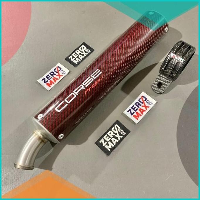 Silencer Knalpot CORSE PROJECT Original Red Twill Kevlar Carbon Ninja
